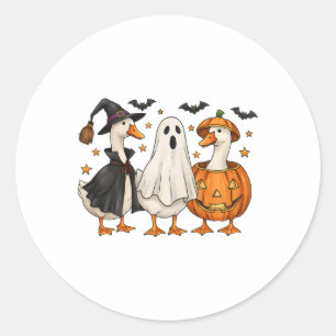 Just A Spooky Goose Halloween Silly Goose Funny Ha Classic Round Sticker