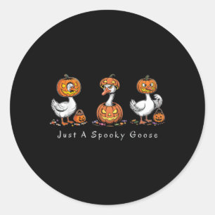 Just A Spooky Goose Halloween Silly Goose Funny Ha Classic Round Sticker