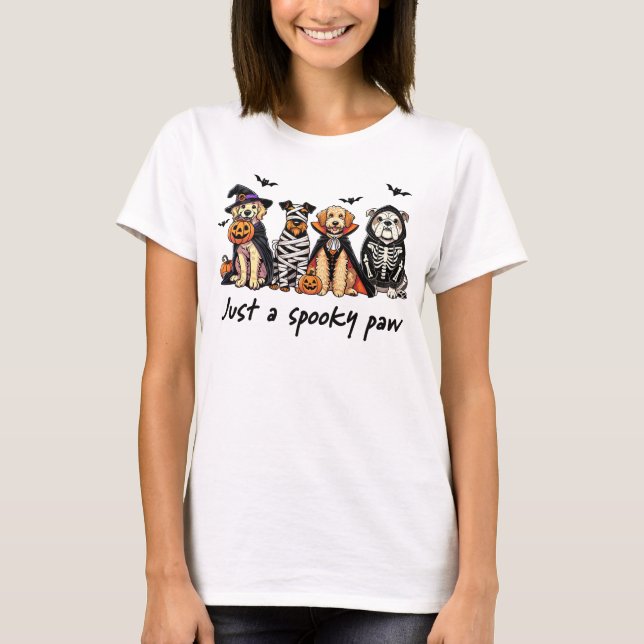 Just a Spooky Paw Halloween Dog Shirt (Front)