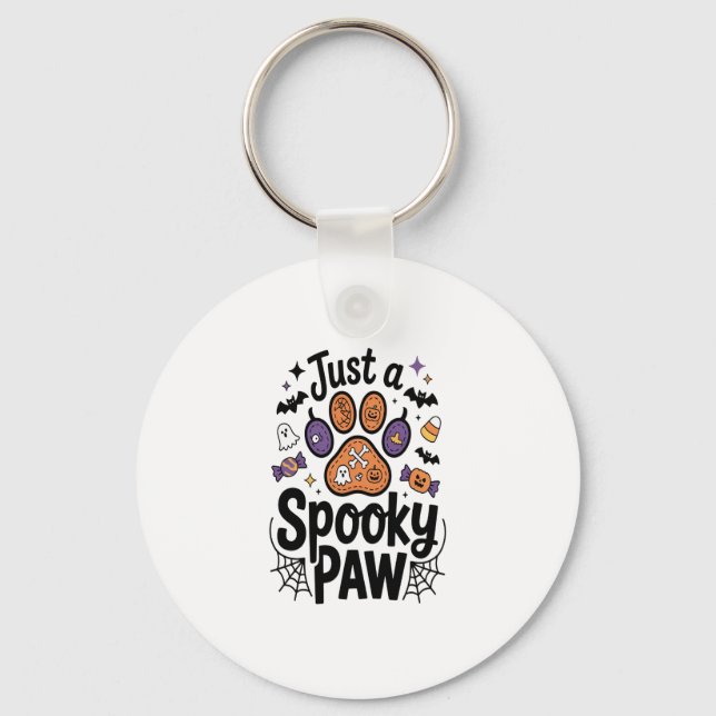 Just A Spooky Paw PNG, Dog Halloween Keychain (Front)