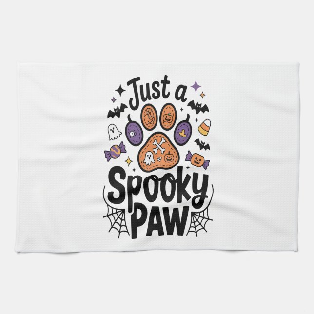 Just A Spooky Paw PNG, Dog Halloween Kitchen Towel (Horizontal)