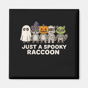 Just A Spooky Raccoon Halloween Costume Cartoon De Magnet