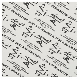 Just A Summation Math Equation Carl Gauss Formula Fabric