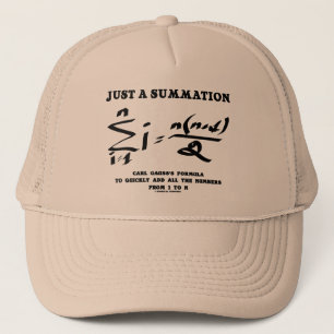 Just A Summation Math Equation Carl Gauss Formula Trucker Hat