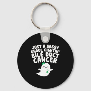 Just A Sy Ghoul Fighting Bile Duct Cancer Hallowee Keychain