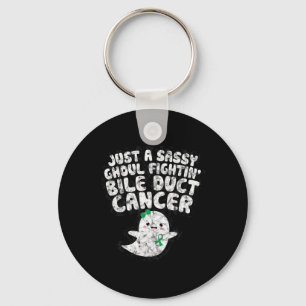 Just A Sy Ghoul Fighting Bile Duct Cancer Hallowee Keychain