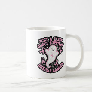 Just A Sy Ghoul Surviving Breast Cancer Halloween  Coffee Mug