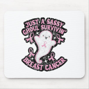 Just A Sy Ghoul Surviving Breast Cancer Halloween Mouse Pad