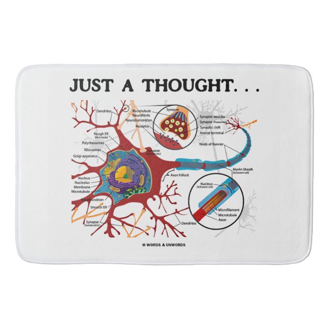 Just A Thought ... Neuron Synapse Geek Humour Bath Mat (Front)