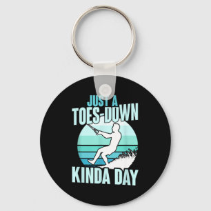 Just a toes-down kinda day retro barefoot skiing keychain