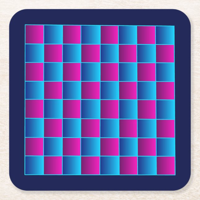 Just a Very Cool Looking Chess Board Square Paper Coaster (Front)