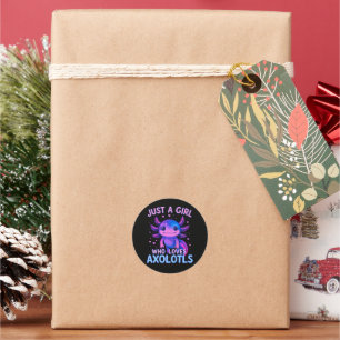 Just A Who Loves Axolotls Classic Round Sticker