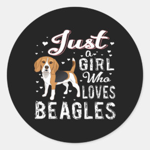 Just A Who Loves Beagles Classic Round Sticker