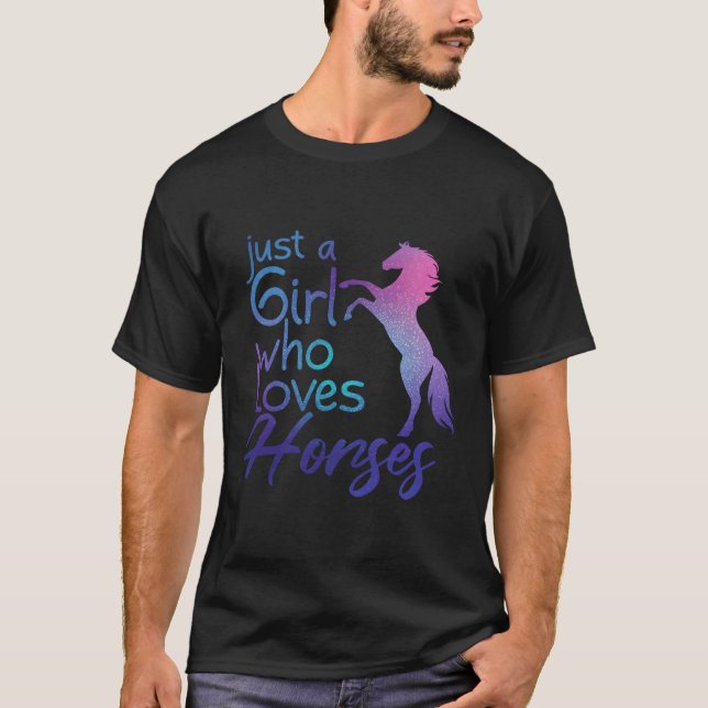 Just A Who Loves Horses Horse T-Shirt (Front)