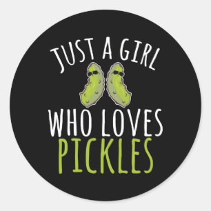 Just A Who Loves Pickles Pickle Classic Round Sticker