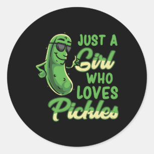 Just A Who Loves Pickles Pickle Classic Round Sticker