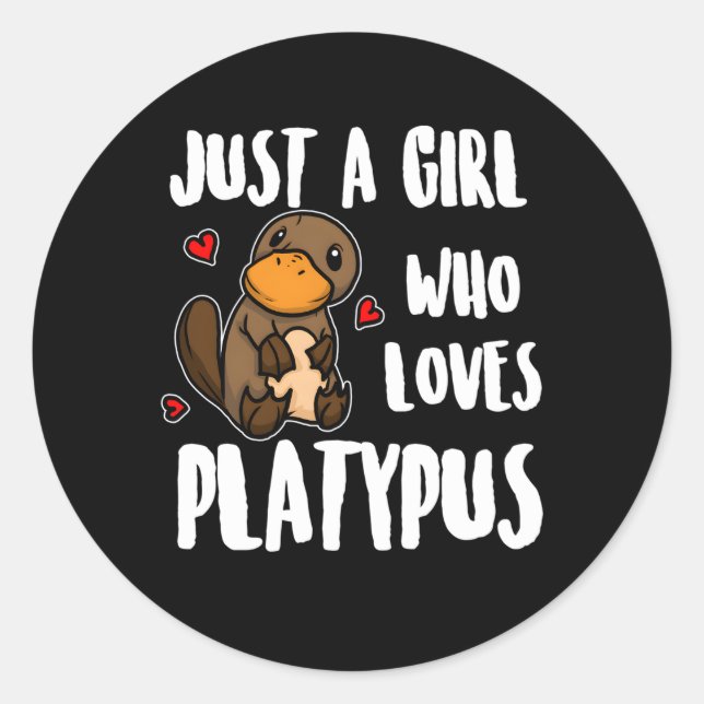 Just A Who Loves Platypus Platypus Classic Round Sticker (Front)
