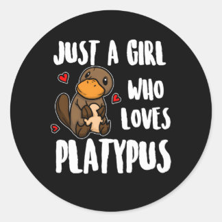 Just A Who Loves Platypus Platypus Classic Round Sticker