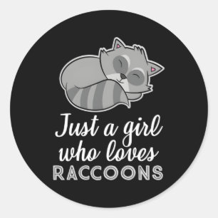 Just A Who Loves Raccoons Raccoon Classic Round Sticker