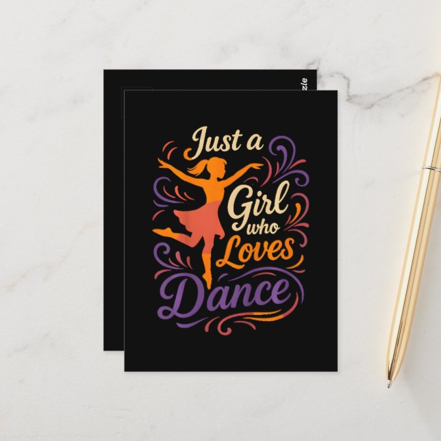 Just A Who Loves To Dance Dancing Postcard (Front/Back In Situ)
