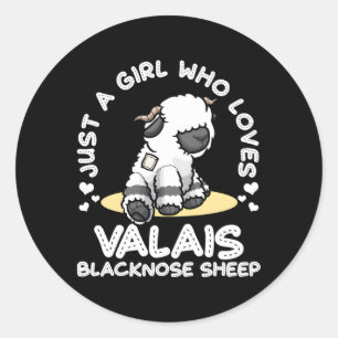 Just A Who Loves Valais Blacknose Sheep Classic Round Sticker