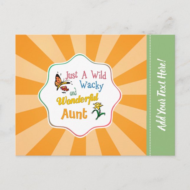 Just A Wild Wacky Wonderful Aunt Postcard (Front)