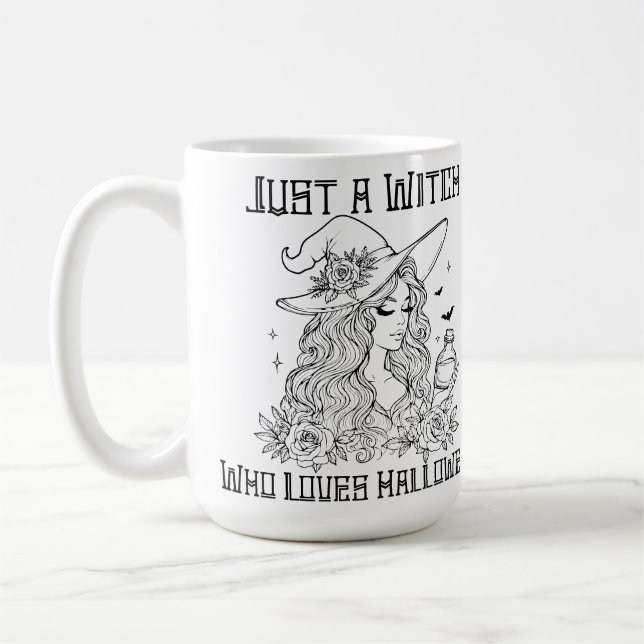 Just a Witch Who Loves Halloween Coffee Mug (Left)