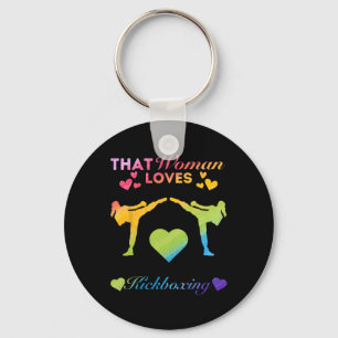 Just A Woman Who Loves Kickboxing Keychain