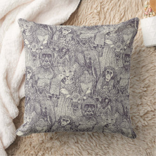 just african jungle animals mulberry pearl throw pillow