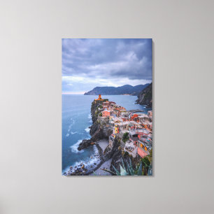 Just After Sunset   Vernazza, Cinque Terre, Italy Canvas Print