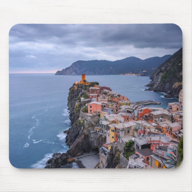 Just After Sunset | Vernazza, Cinque Terre, Italy Mouse Pad (Front)