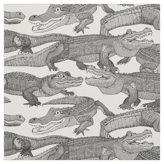 just alligators black fabric (Swatch)
