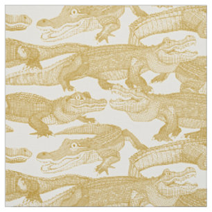 just alligators gold fabric