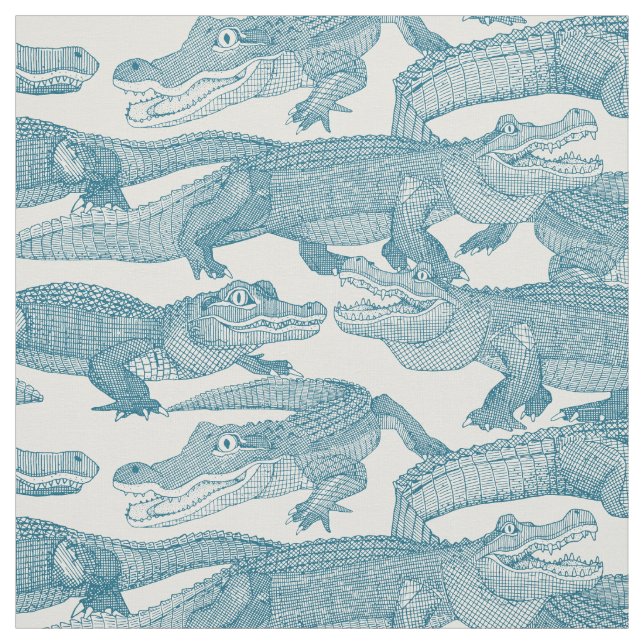 just alligators peacock fabric (Swatch)