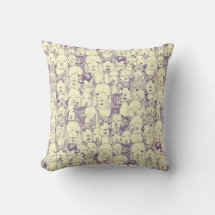 just alpacas purple cream throw pillow