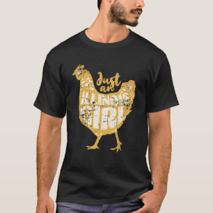 Just an Illinois Girl Cute Chicken Farm Distressed T-Shirt