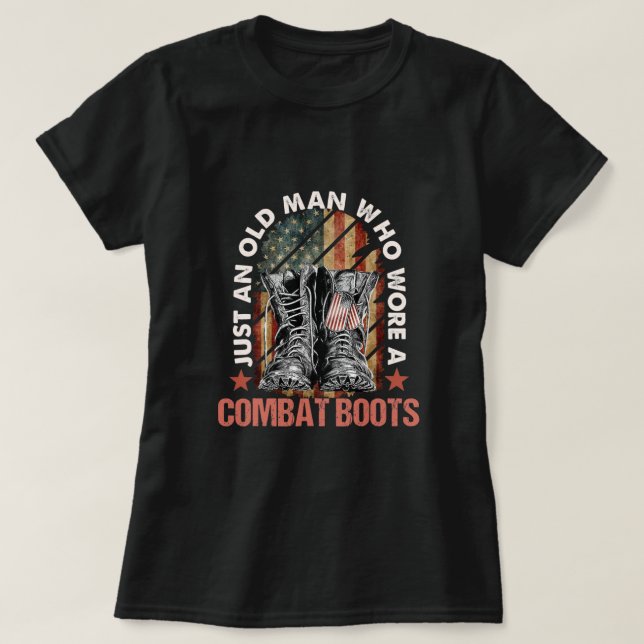 Just An Old Woman Who Wore Combat Boots T-Shirt (Design devant)