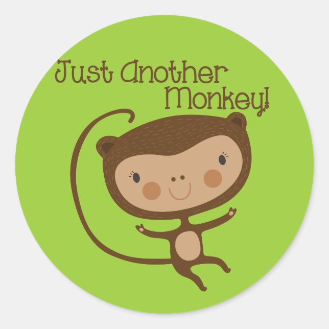 Just Another Monkey Classic Round Sticker (Front)
