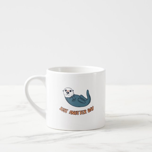 Just Anotter Day Fun Otter Espresso Cup (Left)