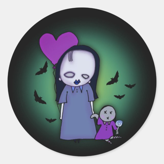 Just Batty Classic Round Sticker (Front)