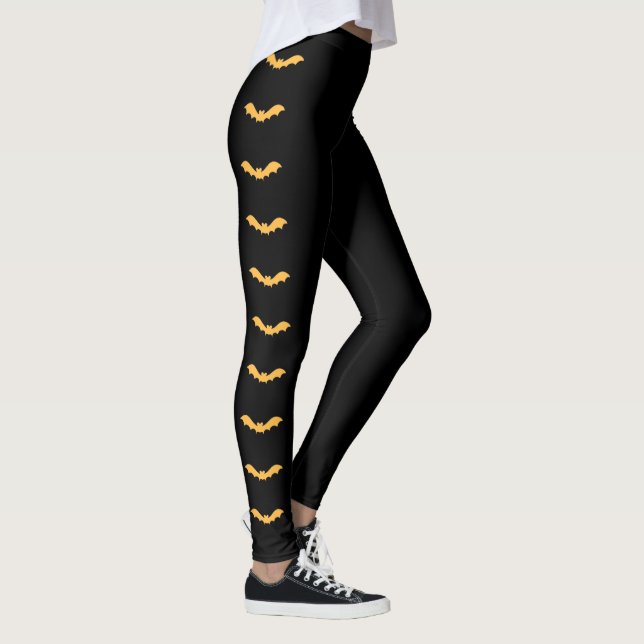 Just Batty (Orange) Halloween Leggings (Right)