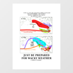 Just Be Prepared For Wacky Weather El Nino La Nina Window Cling