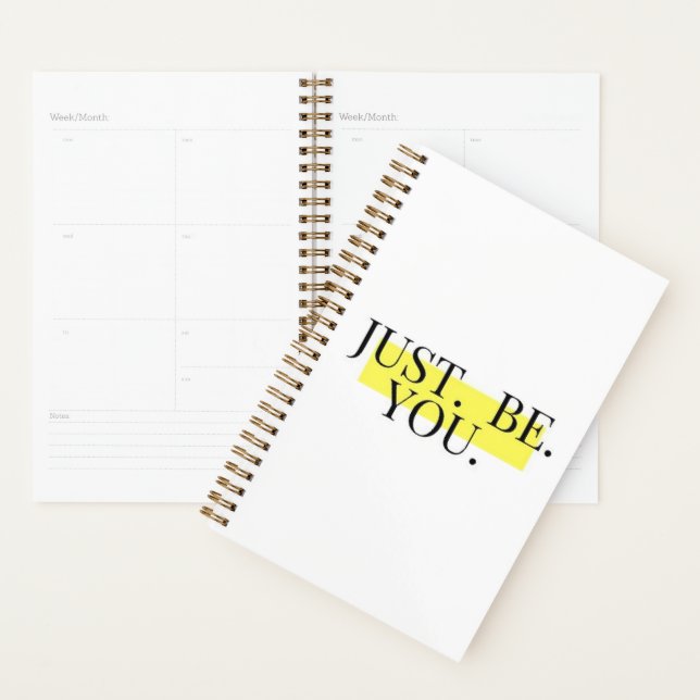 Just Be You Motivational Minimalist Typography  Planner (Display)