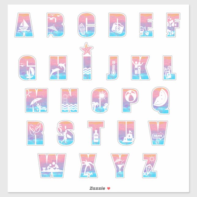 JUST BEACHY ALPHABET (Sheet)