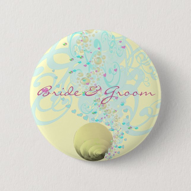 Just Beachy Wedding 2 Inch Round Button (Front)