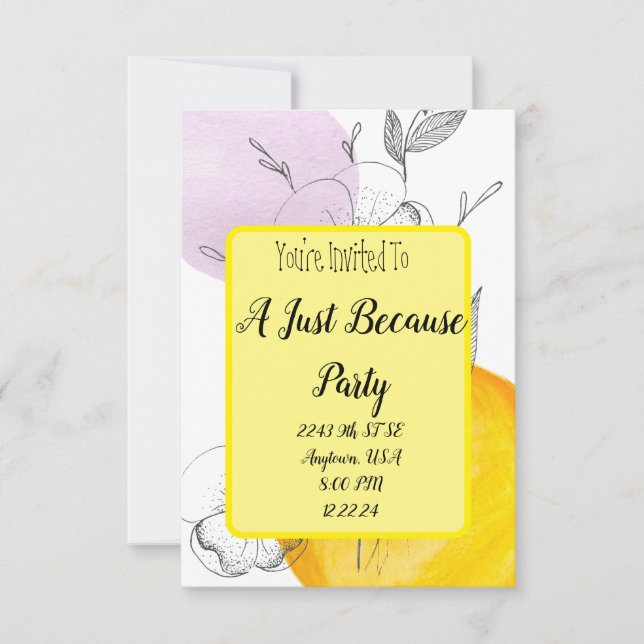 Just Because Casual  Invitation (Front)