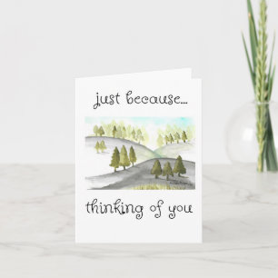 Just Because, Folk Art, Watercolor Tree Art Card