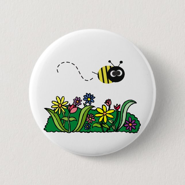 Just Bee 2 Inch Round Button (Front)