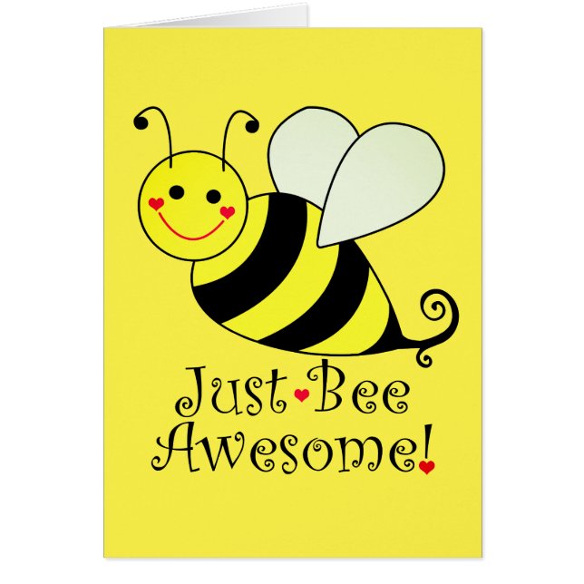 Just Bee Awesome Cute Yellow Bumble Bee (Front)
