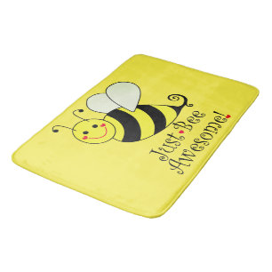 Just Bee Awesome Yellow Bumble Bee Bath Mat